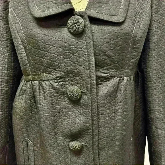 Max Studio Black Winter Coat Empire Waist Size 10 - Picture 4 of 11